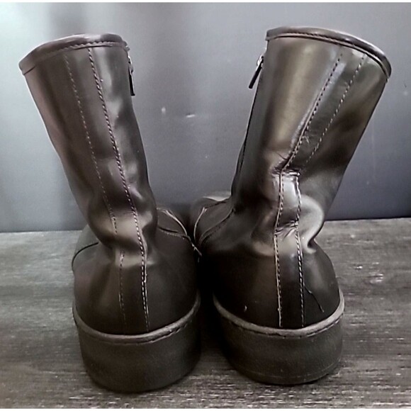 Bates Floaters Black Leather Zip Up Wool Lined Boots VINTAGE Men\'s Size 13